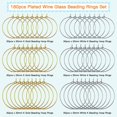 thumbnail image 2 of 180pcs Beading Hoop Rings,Wine Glass Rings Earring Beading Hoops Round Wine Glass Hoops Rings for Christmas Halloween Thanksgiving Party Favor Decorations Jewelry Making Craft Art DIY(K Gold,White K), 2 of 5