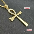 thumbnail image 2 of Egypt Iced Out Bling Ankh Cross Pendant Necklace Women Men Key of Life 14K Yellow Gold Rhinestones Egyptian Jewelry D163, 2 of 6