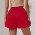 thumbnail image 2 of Women Solid Color Summer Pocket Casual Wide Leg Pants for Women Everyday Relaxed Fit Beach Home Wear Lightweight Loose Sports Shorts for Warm Weather Red L, 2 of 5
