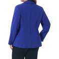 thumbnail image 3 of Agnes Orinda Women's Plus Size Fall Workwear Notched Lapel Button Down Office Blazer 4X Royal Blue, 3 of 6