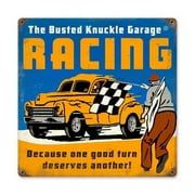 Busted Knuckle BUST090 12 x 12 in. Racing Vintage Metal Sign