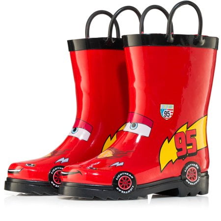 Disney Cars Kids Lightening Mcqueen Boy's Red Rubber Rain Boots - Size 8 Toddler