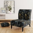 thumbnail image 2 of Designart "Elegant Ebony with Black and Gold Paisley I" Black Paisley Upholstered Accent Chair - Glam Arm Chair For Bedroom, 2 of 5