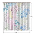thumbnail image 5 of Blue Floral Shower Curtain, Pink Yellow Boho Flower Fabric Shower Curtain, Cute Funky Watercolor Wildflower Shower Curtain Set, Cottagecore Bohemian Bathroom Decor, 72x72, 5 of 6