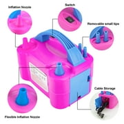 Techshare 600W Dual Nozzle Electric Balloon Pump with 2 Inflator Tips, Red, 8 x 5 x 6