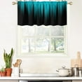 thumbnail image 3 of Teal and Black Kitchen Valance Curtain for Window Turquoise Aqua Ombre Abstract Gothic Mens Striped Small Short Home Living Room Bedroom Bathroom Drapes Fabric 1 Panel, 52" W x 18" L, Modern, 3 of 6