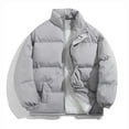 thumbnail image 3 of Chiccall Men's Puffer Jacket Plus Size Winter Stand Collar Quilted Jacket Thickened Snap Zip Up Puffy Coat with Pocket, 3 of 8