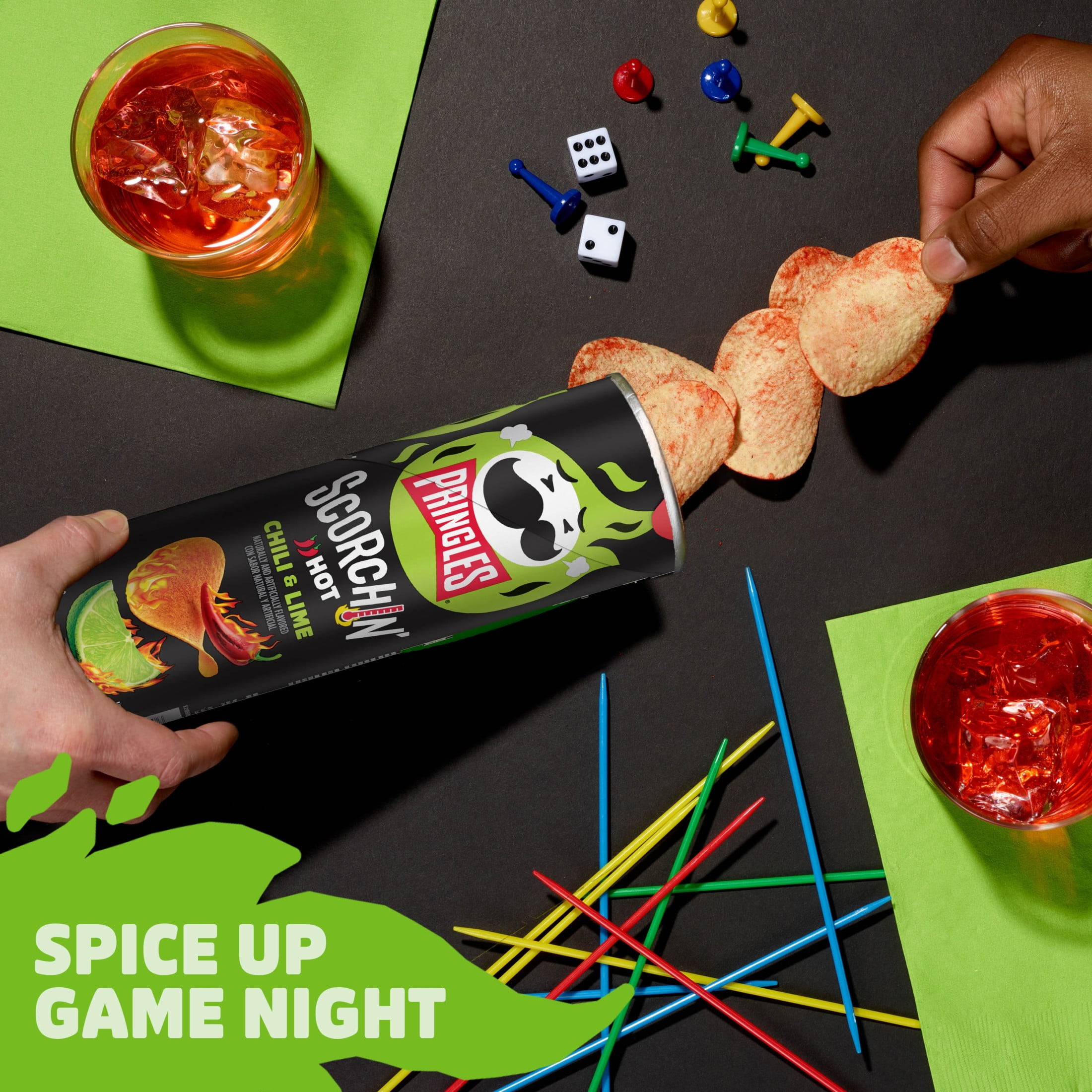 Pringles Scorchin' Chili and Lime Potato Crisps Chips, Spicy Snacks, 5.5 oz