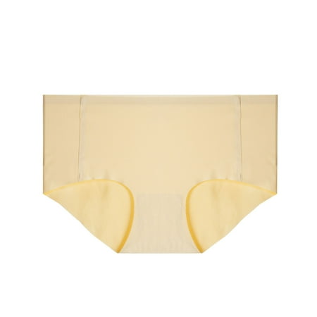 

Hunpta Underwear Women Solid Color Sexy Triangle Ice Silk Seamless Mid Waist Breathable Panties