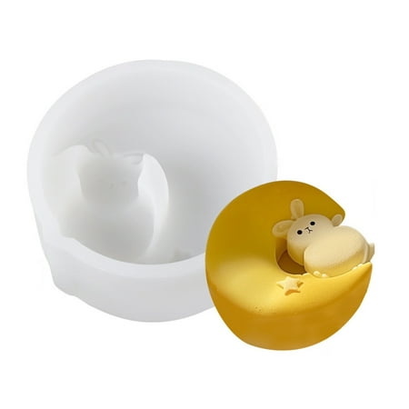 

KUFptva High Temperature Resistant Mooncakes Mold Moon Rabbits Silicone Mold for Dessert Making Pastries Mould Baking Tool