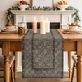 thumbnail image 2 of Table Runner - 36 Inch Long, Grey Boho Kitchen Dining Table Runner Dresser Scarves, Vintage Ethnic Tribe Abstract Art Floral Farmhouse Decor for Coffee Tables Wedding Party Banquet, 2 of 8