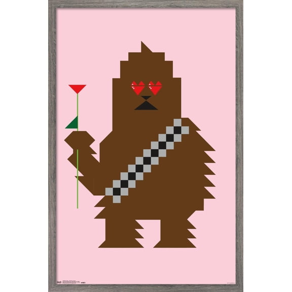 Star Wars: Saga - Chewbacca Hearts Wall Poster, 22.375" x 34", Framed