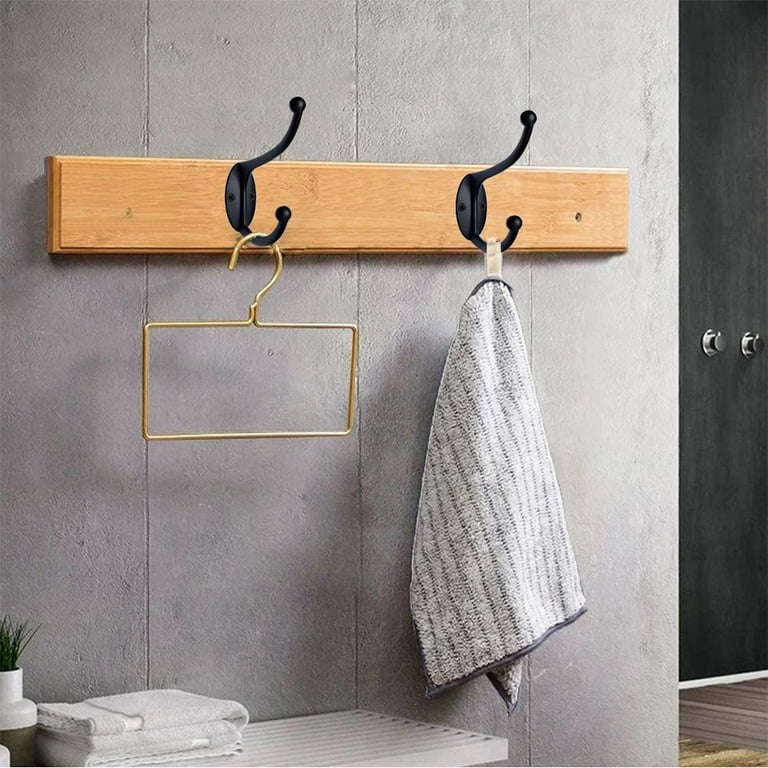 10pcs Wall Hooks Coat Hooks, Hooks For Hanging Towels Clothes, Double-head  Wall Mounted Decorative Coat Hanger With Screws, Suitable Storage Organizer