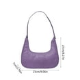 thumbnail image 3 of JeashCHAT Clutch Tote Handbags with Straps and Zipper Closure, Shoulder Purse Handbag for Women, Solid Color Soft Leather Shoulder Bag Under the Arm Purses, Purple, 3 of 6
