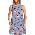 thumbnail image 1 of Balery winter Dachshund Vestidos de verano para mujer con estampado: vestido holgado sin mangas, vestido playero informal y cómodo para días calurosos., 1 of 7