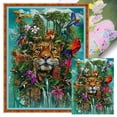 thumbnail image 1 of (14CTABB-276__C__ 40x55) Hilo algodón ecológico bordado 14CT 2 hebras impresión 40*55cm kit serie en punto cruz con flores pájaros y tigres, 1 of 9