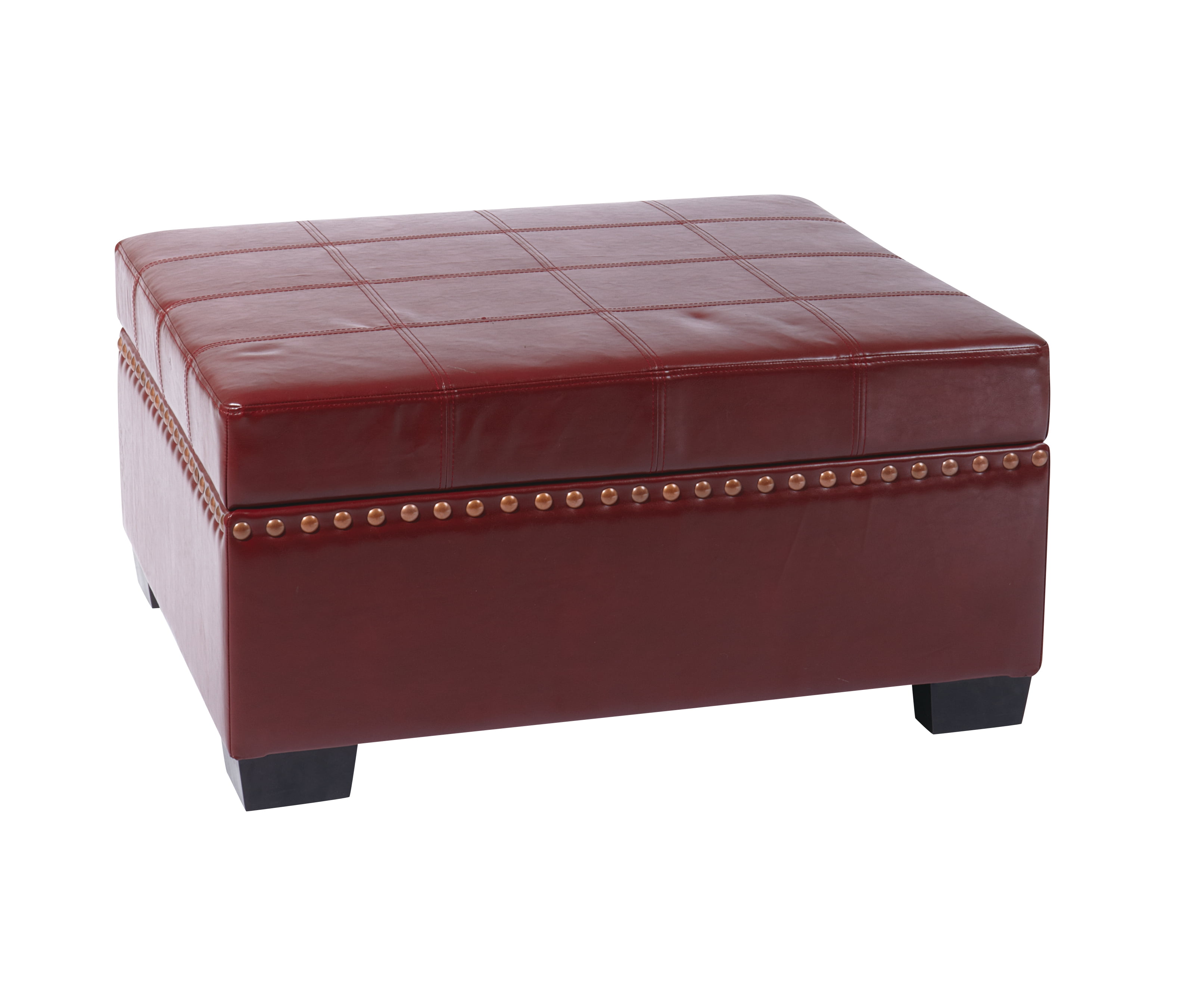 Nailhead Detour Storage Ottoman with Tray, Multiple Colors Walmart