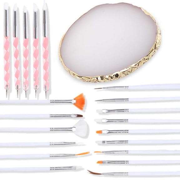 21 Piece Nail Art Brushes Set, Professional Nail Art Tool for Acrylic Application, Powder, Extension & 3D Carving