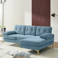 thumbnail image 7 of Fairyland Modern Luxury Sectional Sofa & Couch, Chenille Solid Wood Frame, Removable Machine Washable L-Shaped Sofa, Light Blue, 7 of 7