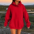 thumbnail image 2 of Garbnen Oversized Hoodies for Women Long Sleeve Women Fleece Pullover Y2k Cozy Fall Winter Warm Women's Sweatshirt with Pockets Red 5XL, 2 of 5