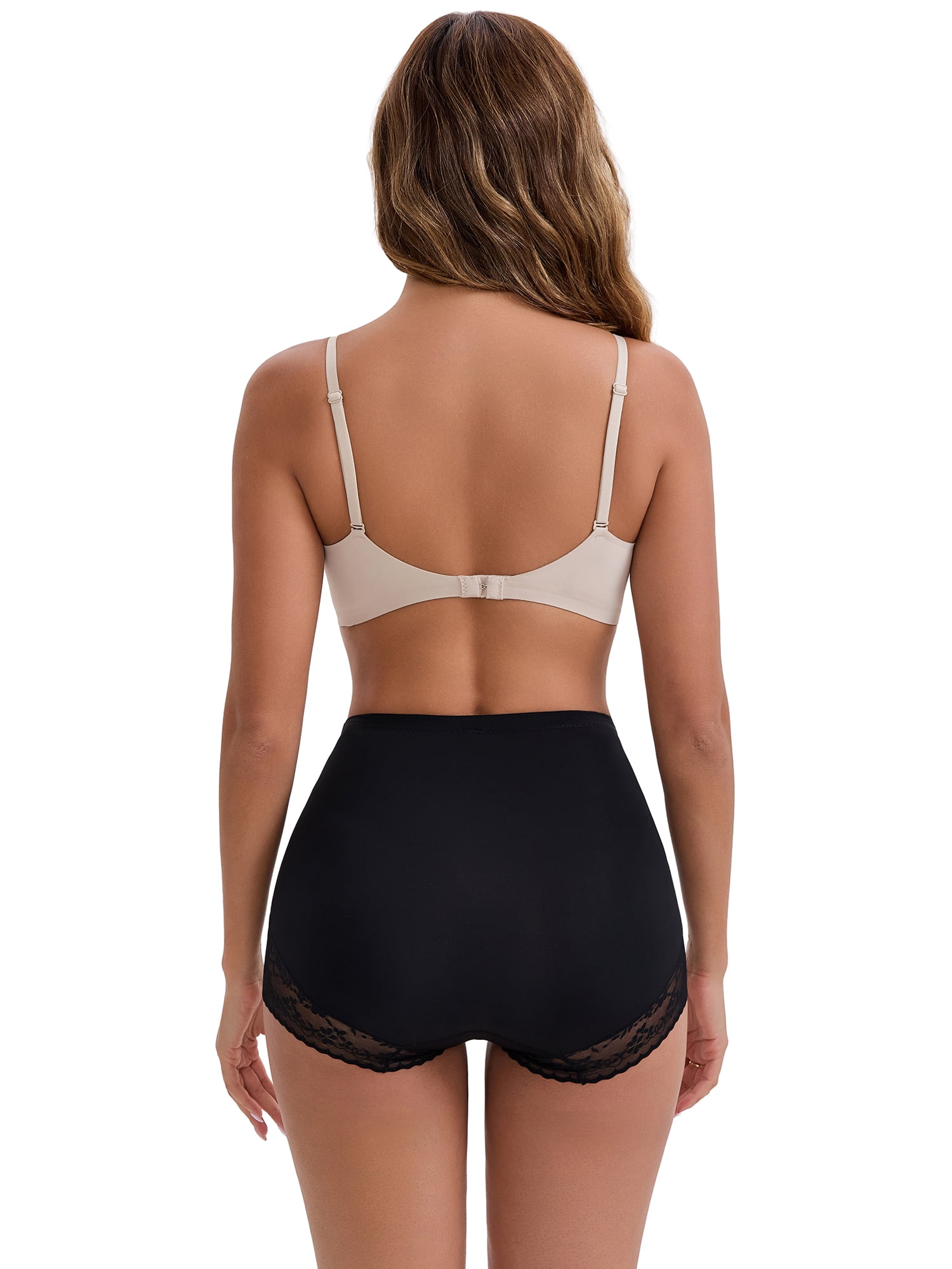 DARING DIVA High-Waisted Butt Lifting Underwear Seamless Panties L Black