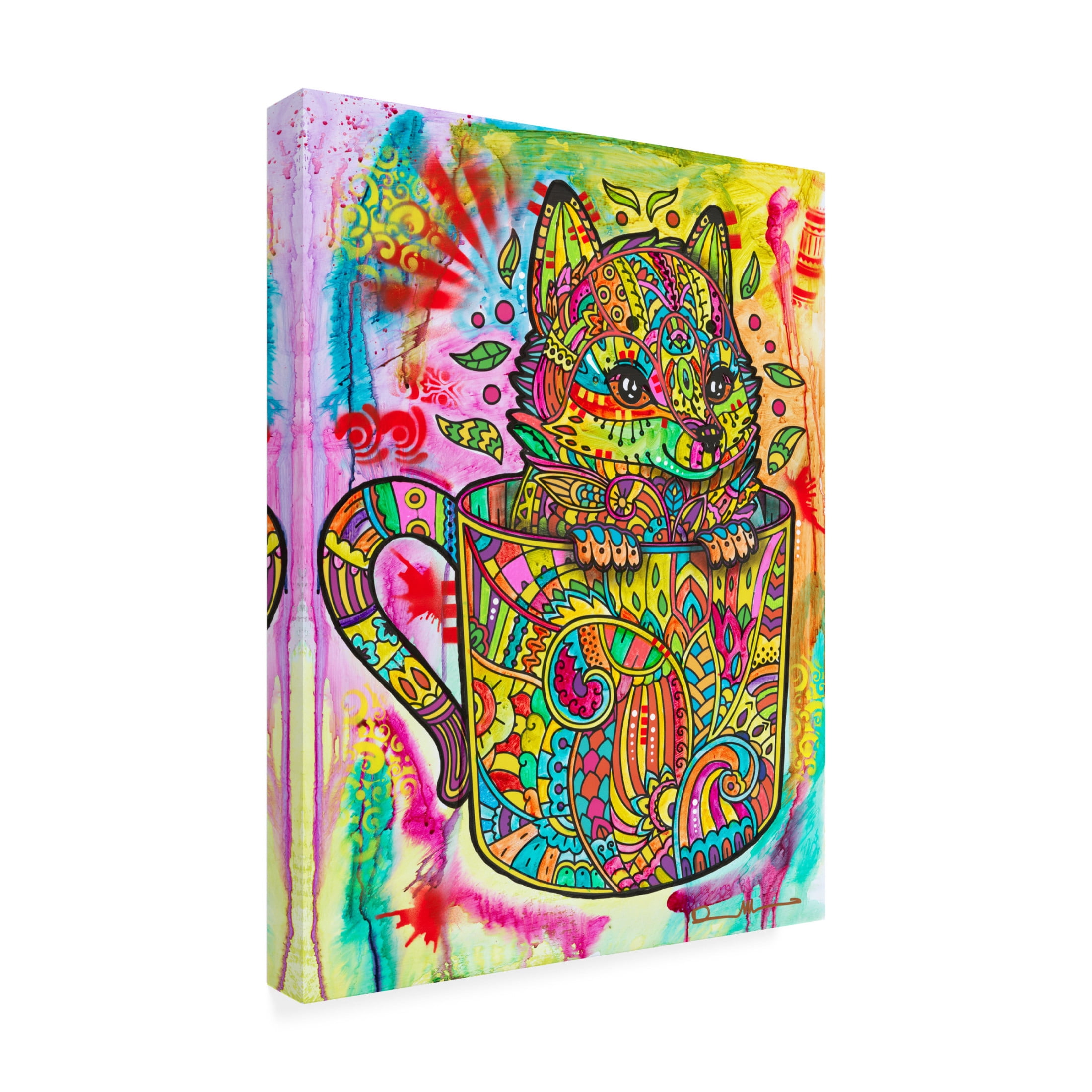 Canvas Wall Art - Dean Russo 'Fox in a Mug' Wall Art for Living Room, Bedroom, or Office Décor by Trademark Fine Art - 24 x 32 Inches