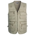 thumbnail image 1 of Chaleco de primavera y otoño para hombre, chaleco de trabajo de pesca multibolsillos extra grande para personas de mediana edad y mayores, chaleco informal para exteriores, 1 of 6
