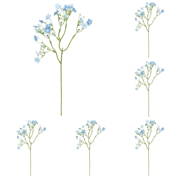 QWUIIOMJPY Artificial Baby's Breath Stems 5 Pack,14.96in Long Sky Blue Fake Gypsophila Silk Flower Branches,Home Vase Filler Wedding Table Centerpiece Party Holiday Decor