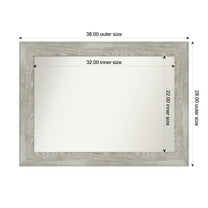 Amanti Art Custom Framed Wall and Bathroom Mirror (28 x 38 in.), Dove Greywash Frame