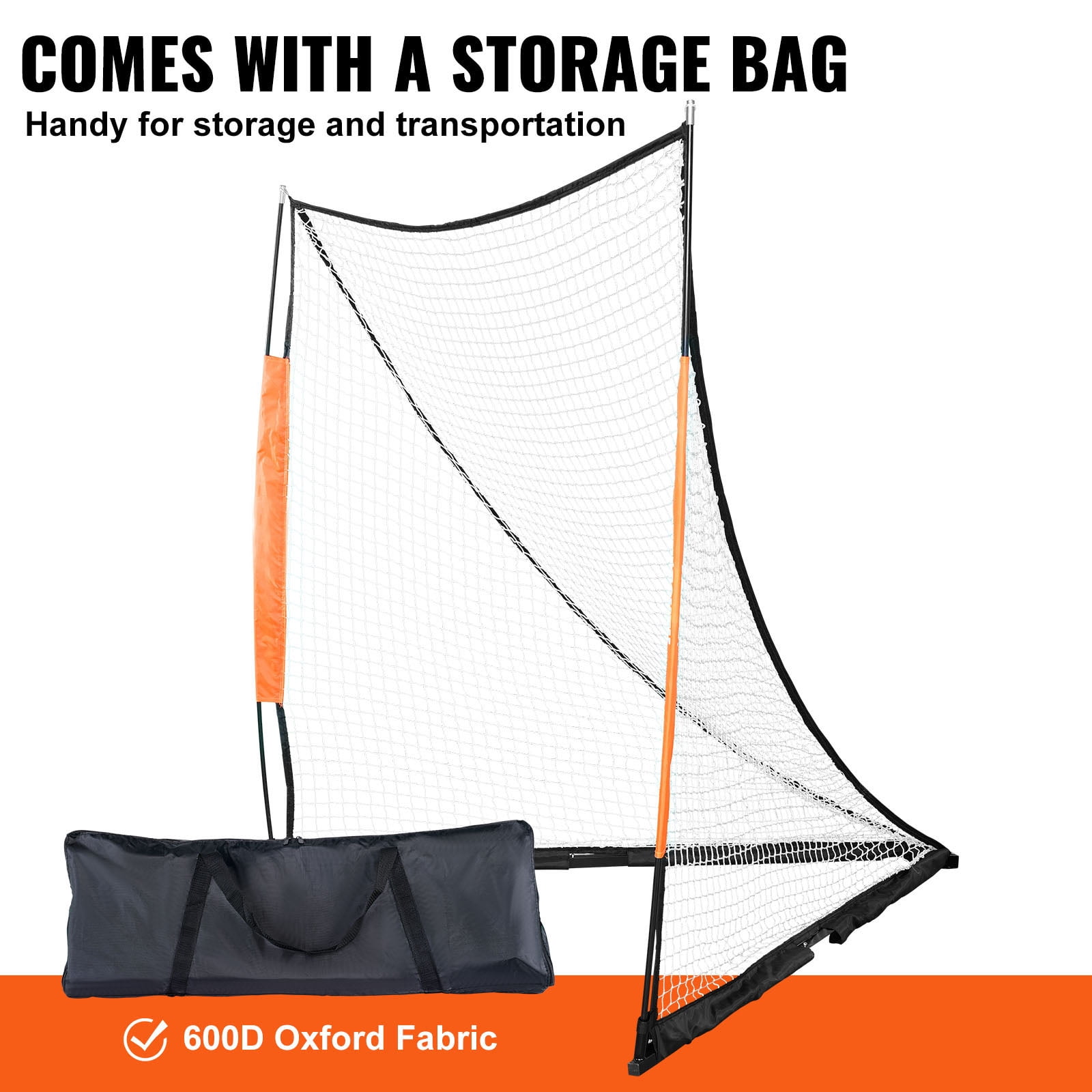KFFKFF 6'x6' Lacrosse Goal Net ,Steel Frame Backyard Lacrosse Portable Lacrosse Goal Backyard Training Equipment w/Carry Bag, Quick Setup
