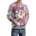 thumbnail image 6 of Kuromi And My Melody Hoodie 3D Print Pullover Hooded Long Sleeve Sweatshirts Tops Blouse with Pocket for Mens Womens, 6 of 8