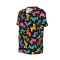 thumbnail image 2 of Rocae Colorful Geometric Dog for Breathable Men's Baseball T-Shirt Fashionable Casual Baseball Jersey, Moisture-wicking Sportswear XX-Large, 2 of 9