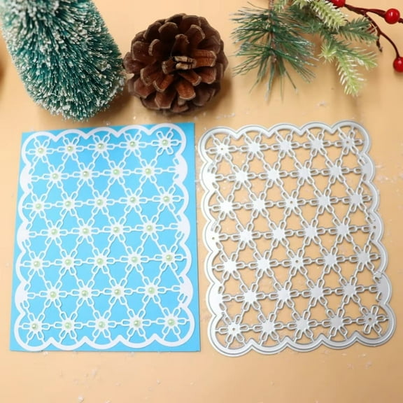 Die Cuts for Card Making, Ouginx Flower Background Metal Cutting Dies DIY Die Cutters Die Stencils for Scrapbooking, Embossing & More