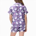 thumbnail image 7 of HCNTES Girls Halloween Pajamas Halloween Girls Pajamas Pumpkin Ghost Print Short Sleeve 2 Piece Button Down PJs for Toddler Kids Soft Sleepwear Little Girl Pajamas, 7 of 7