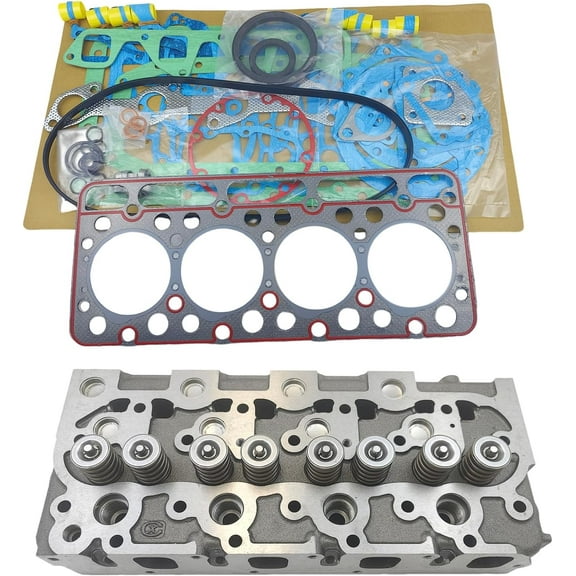 15422-03040 1542203040 6660966 V1702 Complete Cylinder Head   1 Set Full Gasket Kit For Kubota V1702 IDI Indirect Injection Engine For Bobcat 442 645 733 743 1600 Skid Loader