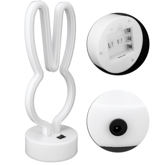 Lámpara de neón LED BuyWeek forma de conejo Luz de noche USB