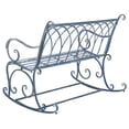 thumbnail image 6 of SAFAVIEH Ressi Rustic Outdoor Patio Rocking Bench, Antique Blue, 6 of 11