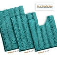 thumbnail image 3 of 3 Piece Bathroom Rugs Sets Thick Non Slip Soft Absorbent Bath Mat Set for Tub, Shower and Toilet (17"x24" + 20"x32" + 20"x24" U-Shaped, Teal), 3 of 9