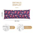 thumbnail image 2 of Body Pillow Cover - Soft Body Pillow Pillowcase, red Skull flower Breathable Long Body Pillow Case Cover with Invisible Zipper 20x60in, 2 of 5