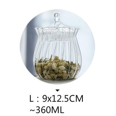 

European Transparent Heat Resistant Glass Tea Cans Coffee Pot Storage Bottles Candy Jar Snack Cans