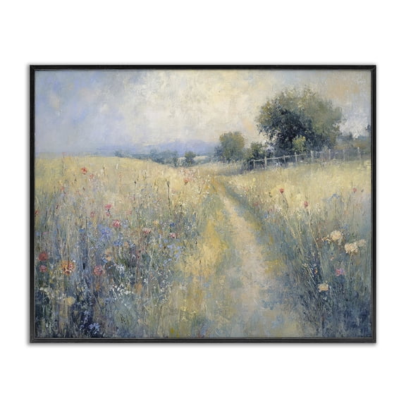 Stupell Industries Traditional Path Through Wildflower Field Black Framed Giclee Art, 14 x 11, by LSR Design Studio