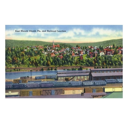 Mauch Chunk Pennsylvania - Jim Thorpe, Pennsylvania - View of East Mauch Chunk and Rr Junction Laminated Print Wall Art By Lantern Press