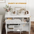 thumbnail image 5 of PawHut Cat Litter Box Enclosure, Hidden Litter Box Furniture Cat House with Drawers, Storage, Anti-tip Kit, 39" x 18" x 31.5", White, 5 of 9