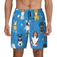 thumbnail image 2 of Goofa Cute Dogs Printed Men's Swim Trunks Board Shorts Quick Dry Mens Swimming Trunks with Compression Liner,Breathable Fit Hawaii Beach Shorts-, 2 of 9