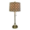 thumbnail image 2 of Royal Designs 28" Crystal and Antique Brass Lamp with Eggshell and Black Moroccan Print Shallow Drum Hardback Lamp Shade, 2 of 7