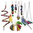 thumbnail image 1 of Juego de 7 juguetes masticables para pájaros con perchas, pelotas y cascabeles., 1 of 5