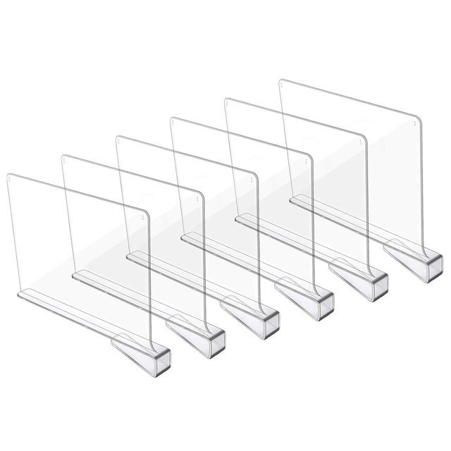 DQrwqpou Separadores Estantes Transparentes Organizadores Acrílicos para Libros Ropa (6 Uds.)