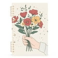 thumbnail image 7 of FORMRS 1-Subject Spiral Notebook 8" x 5" College Ruled 60 Refillable Sheet A5 Hard Cover, Beige Cute Flower, 7 of 7