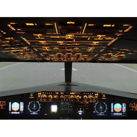 Canvas Print Airbus A320 Overhead Cockpit Simulator Stretched Canvas 10 x