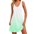 thumbnail image 2 of Ovzne Robes d'Été pour Femmes 2025 Robe d'Été Femme Dégradé Imprimé Ample Sans Manches Col en V avec Poche Robe Femme Liquidation, 2 of 6